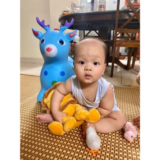 Thú nhún bơm hơi cao cấp cho bé (có nhạc)