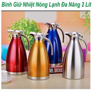 BÌNH ĐỰNG NƯỚC NÓNG LẠNH BẰNG INOX NHIỀU MÀU SẮC DUNG TÍCH 2 LÍT