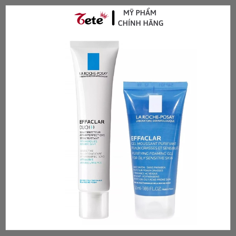 Set Giảm Mụn La Roche-Posay - Mua Giảm Mụn Duo+ (40ml) tặng Sữa Rửa Mặt Effaclar (50ml) [CHÍNH HÃNG]