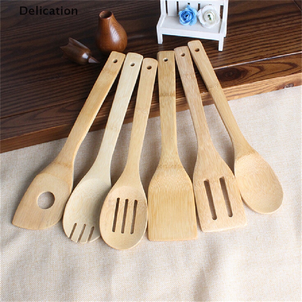 Bộ 6 dụng cụ nấu ăn ELEBUY bằng gỗ tre tiện lợi