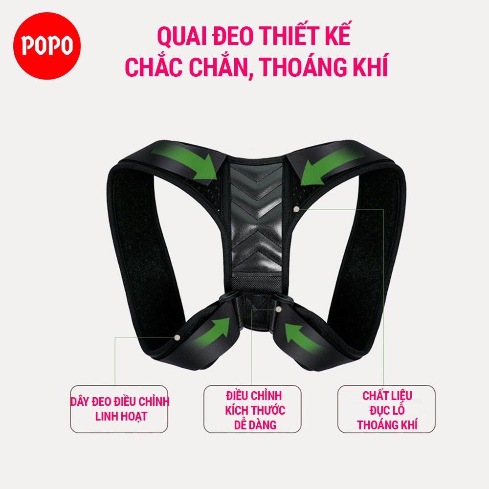Đai điều chỉnh tư thế người lớn POPO,  dành cho nam và nữ, tặng kèm hộp cao cấp