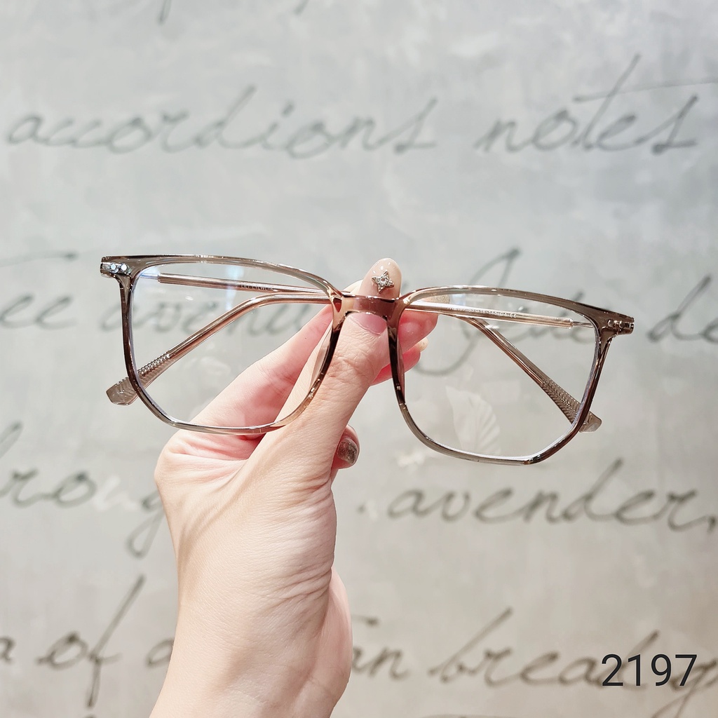 Gọng kính mắt vuông nam nữ LILYEYEWEAR chất liệu nhựa cứng cáp dẻo dai dễ đeo kiểu dáng thời trang 2197