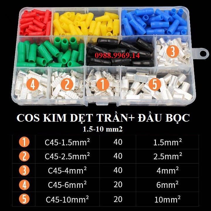 HỘP COS KIM DẸT ĐỦ KÍCH THƯỚC 320 CHI TIẾT