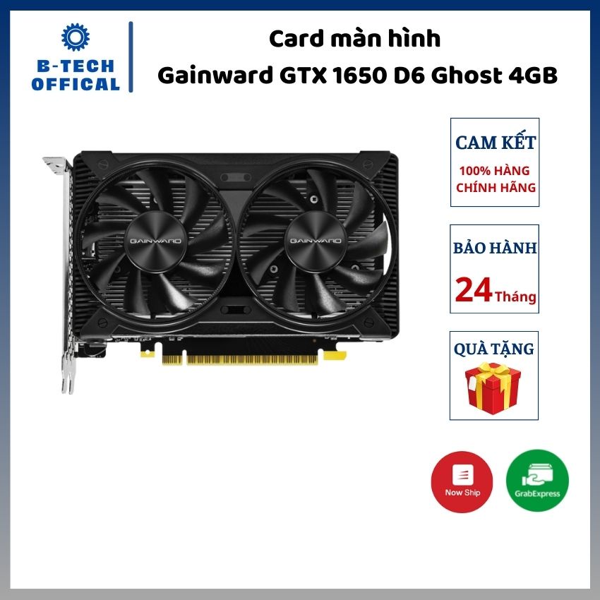 Card màn hình Gainward GTX 1650 D6 Ghost 4GB - Hàng chính hãng