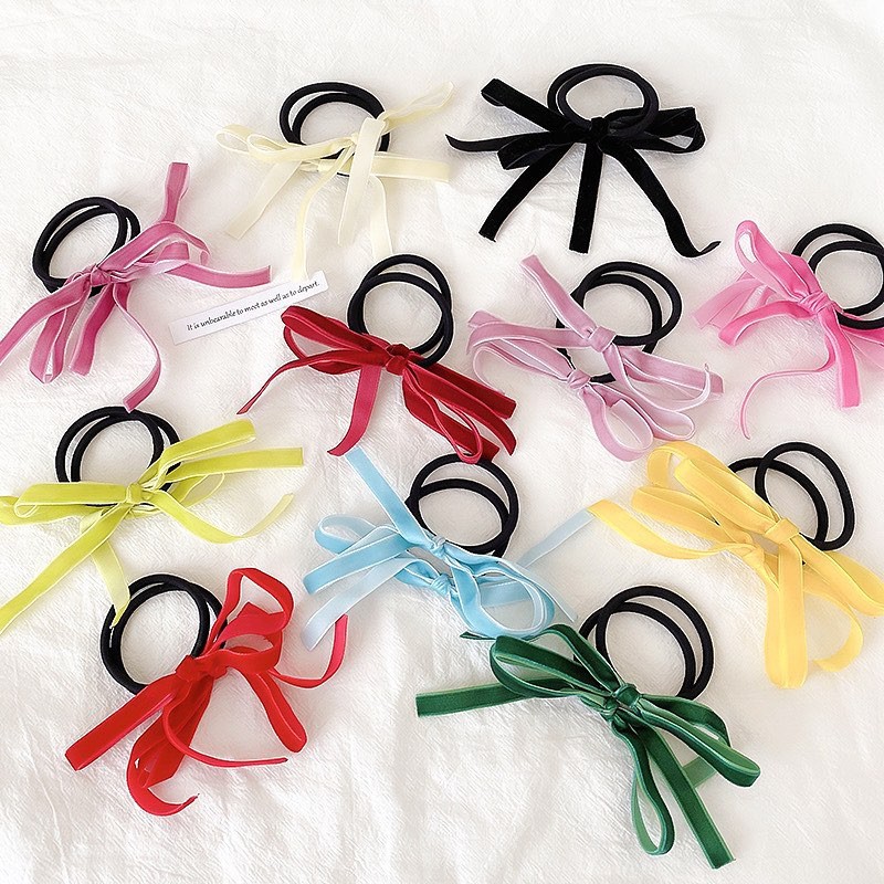Set Cột Tóc Nơ Nhung Nhiều Màu