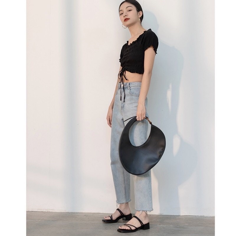 Giày sandal nữ gót vuông 5 phân quai mảnh hot hit năm nay mã S6