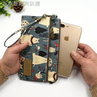 ✕☜Ví Vải Cầm Tay Dáng Dài Đựng Điện Thoại/Tiền Có Khóa Kéo Chống Nước Thời Trang Cho Nữ