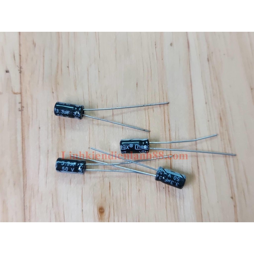 20 cái Tụ hóa 3.3uf 50v phân cực mới 100%.
