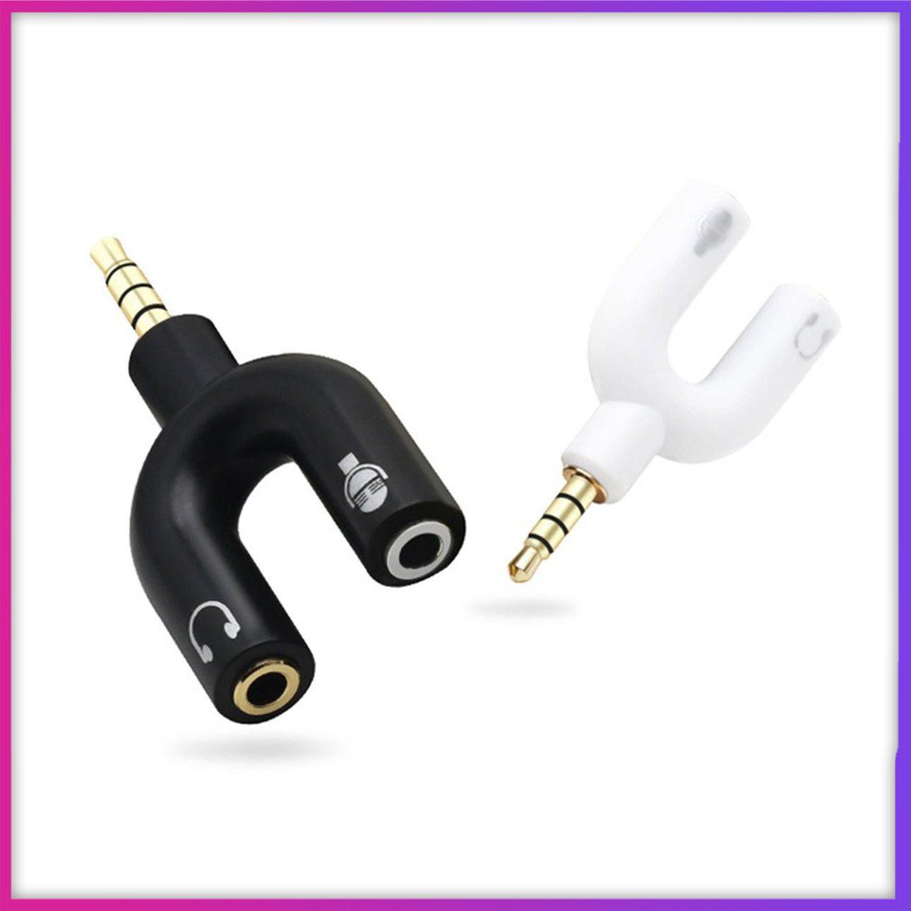 3.5mm Y splitter divides wheat male to double female jack audio headset microphone adapter converter laptop mobile phone black