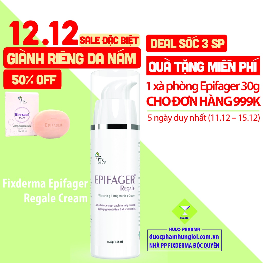 Kem Dưỡng Trắng Sáng Da Mờ Thâm Nám Fixderma Epifager Regale Cream 30g