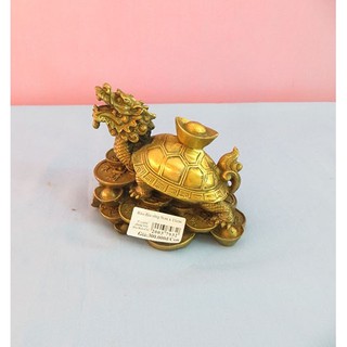 Rùa đầu rồng cõng thỏi vàng cao 9 dài 11cm. Long quy đồng