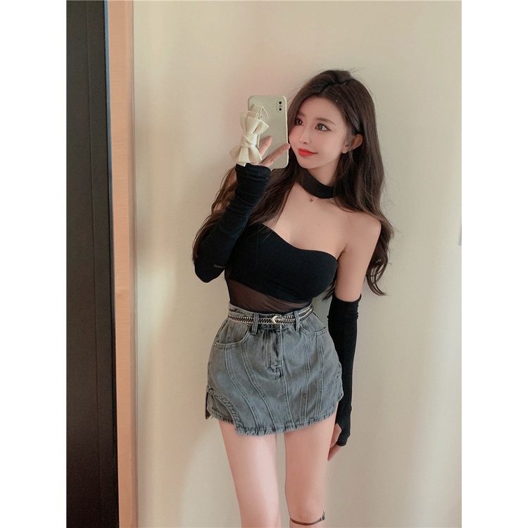 Cocory vn Quần Culottes Denim Lưng Cao Thời Trang Mùa Hè Dành Cho Nữ