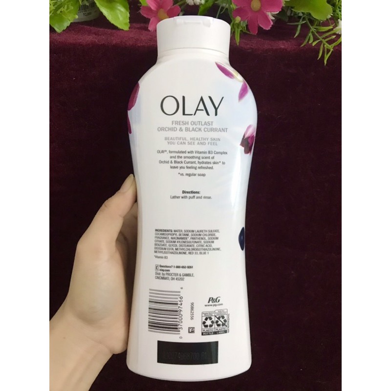 {Mẫu mới} Sữa Tắm Dưỡng Trắng Da Olay 650ml của Mỹ