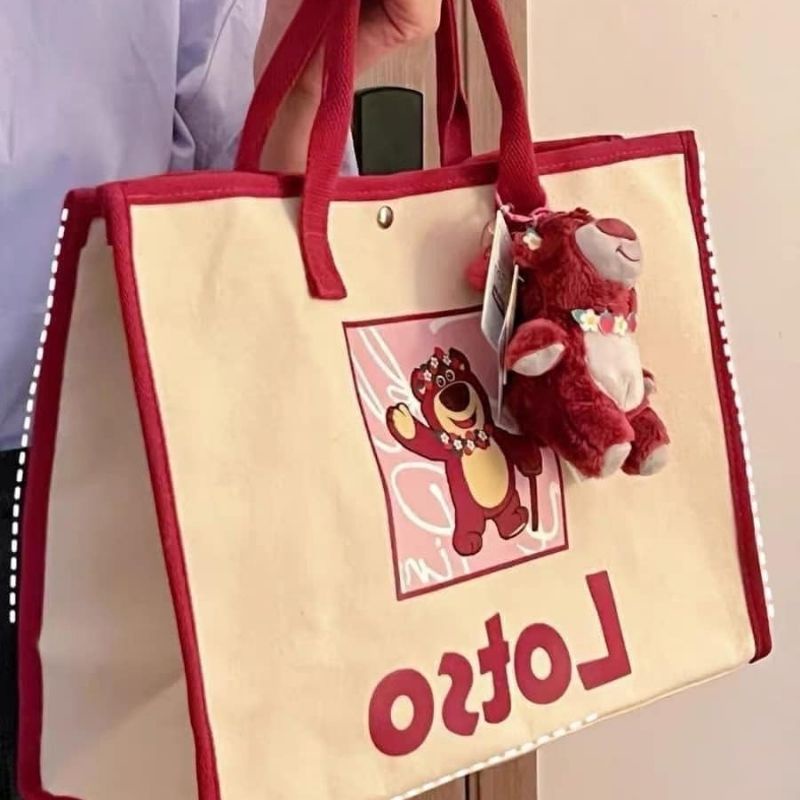 Túi xách nữ losto cầm tay bản to không kèm móc khóa màu hồng cute jumito