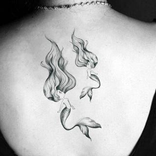 Hình Xăm Dán Tạm Thời xhh95d Chống Thấm Nước Hình Nàng Tiên Cá