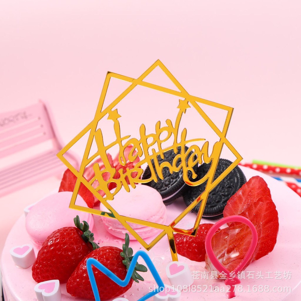 Trang Trí Sinh Nhật - Combo 10 chiếc Meka hình vuông vàng ,đen