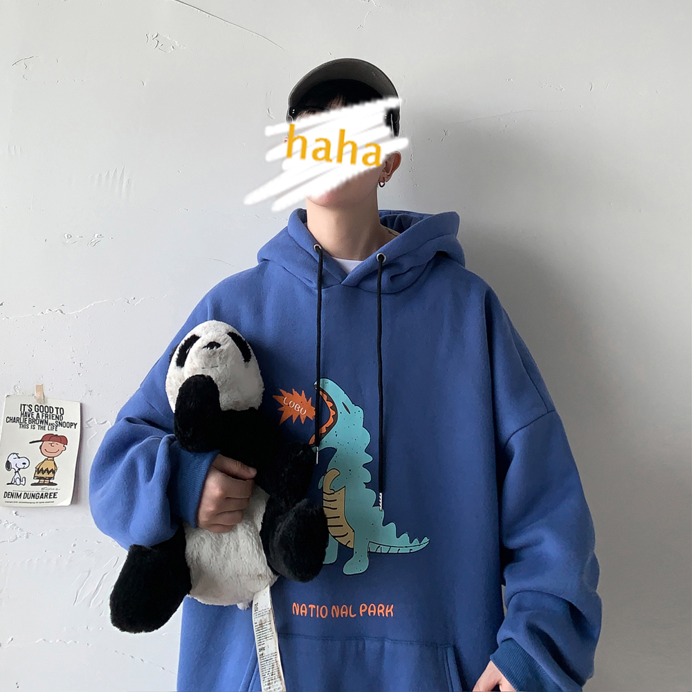 Áo Hoodie Dáng Rộng Có In Hình Khủng Long Dễ Thương 3 Màu (M-3Xl)