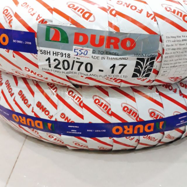 Vỏ 120/70-17 DuRo Thái Lan