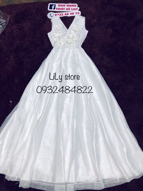 ẢNH VÀ VIDEO THẬT 1000% - đầm dài phối hoa nổi