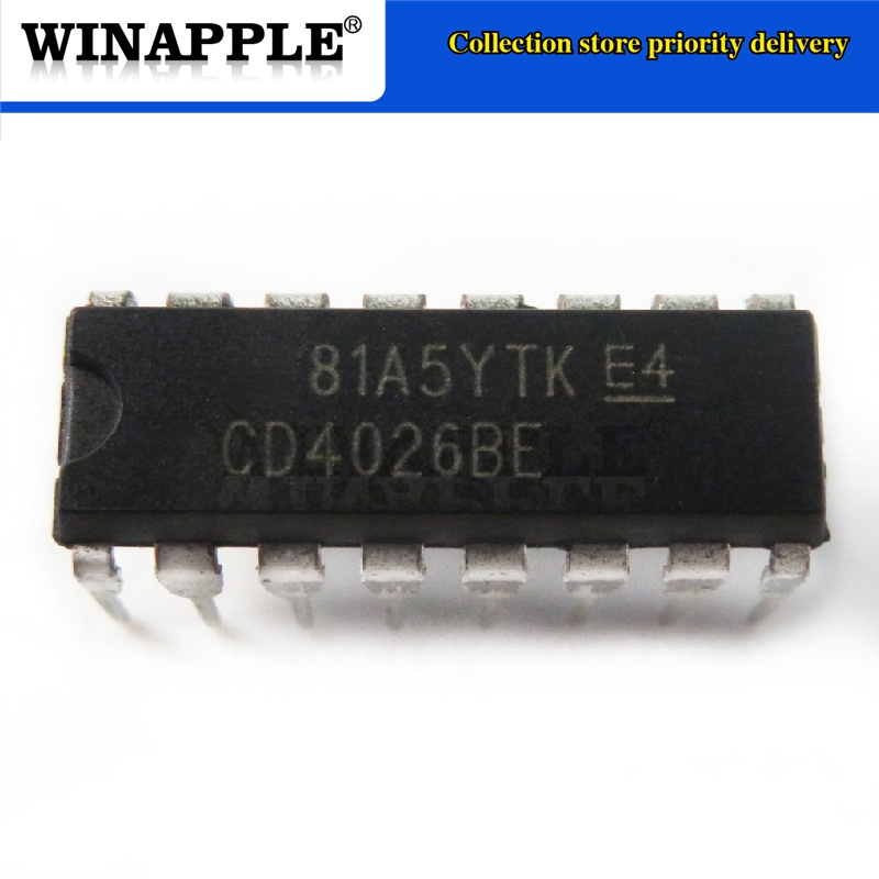 10 CÁI CD4026 CD4026BE 4026 IC CMOS Bộ đếm Thập kỷ / Bộ chia DIP-16 Còn hàng