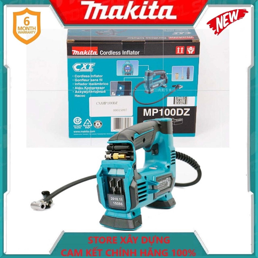 MÁY BƠM LỐP DÙNG PIN 12V (830KPA) MAKITA MP100DZ- HÀNG CHÍNH HÃNG