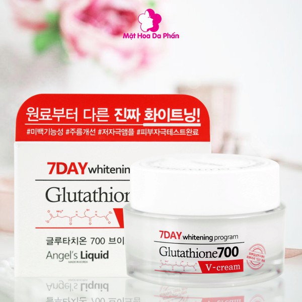 KEM DƯỠNG TRẮNG DA, MỜ THÂM NÁM CHỈ TRONG 7 NGÀY ANGEL'S LIQUID 7 DAY GLUTATHIONE 700 V-CREAM 50ML