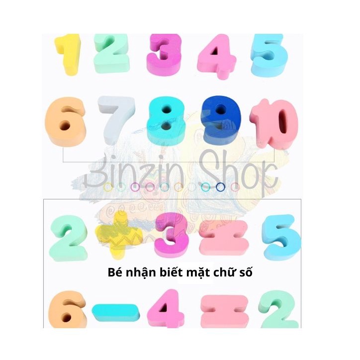 Bộ câu cá và ghép số Montessori 4 trong 1