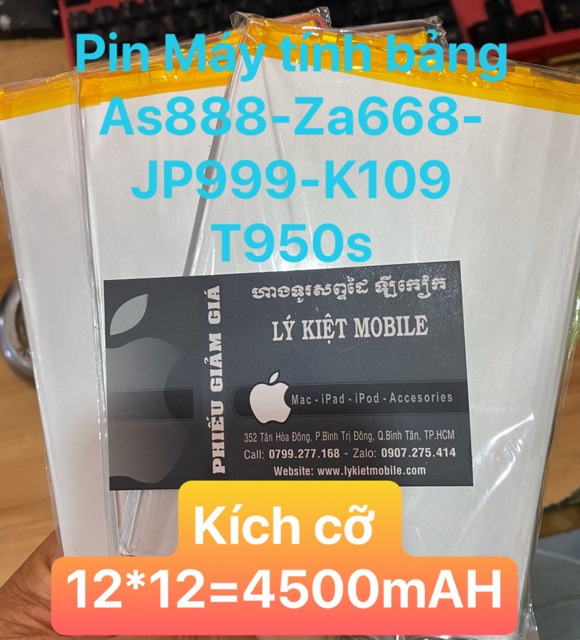 PIN MÁY TÍNH BẢNG CÁC LOẠI AS888 ZA668 AS88-PLUS JP999 K109 T905S T805S Từ 9.6 inch đến 11 inch