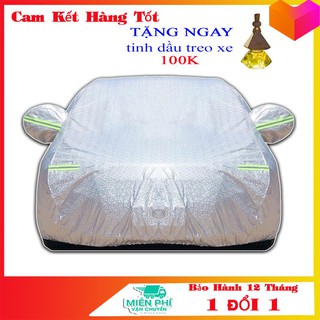 Bạt phủ trùm xe ô tô che nắng, che mưa, áo trùm xe hơi phản quang 3 lớp dày dặn chống nước scar spa