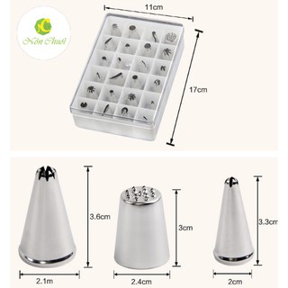 Bộ đui bắt bông kem cơ bản 24 chiếc size nhỏ + trung