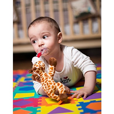 Thú bông hươu cao cổ gắn vào ti giả cho bé Tommy Baby