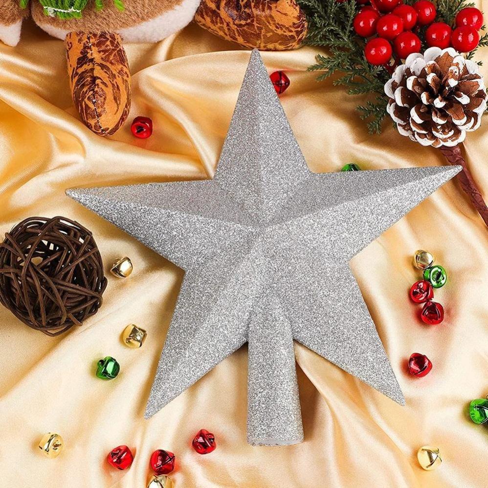 Ngôi Sao Kim Tuyến Gắn Cây Thông Noel Trang Trí Giáng Sinh