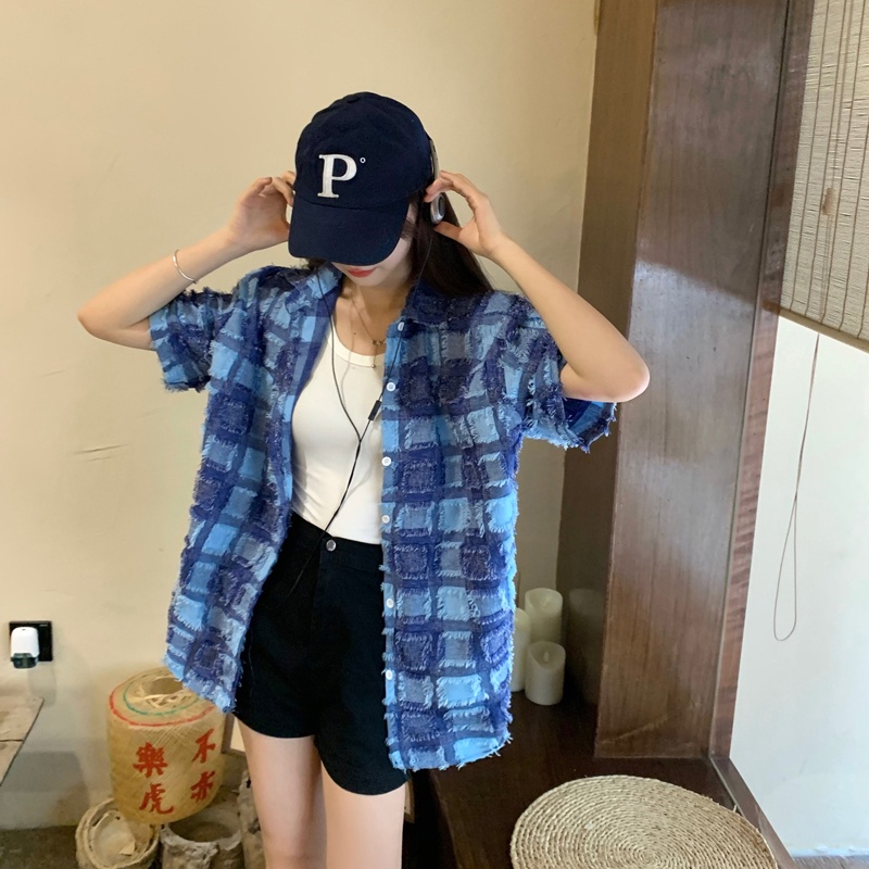 Áo Sơ Mi Dáng Rộng Họa Tiết Kẻ Sọc Thiết Kế Mới Thời Trang Mùa Hè Dành Cho Nữ