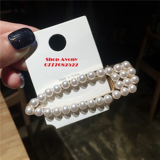 Kẹp tóc mỏ vịt đính hạt trai - 3