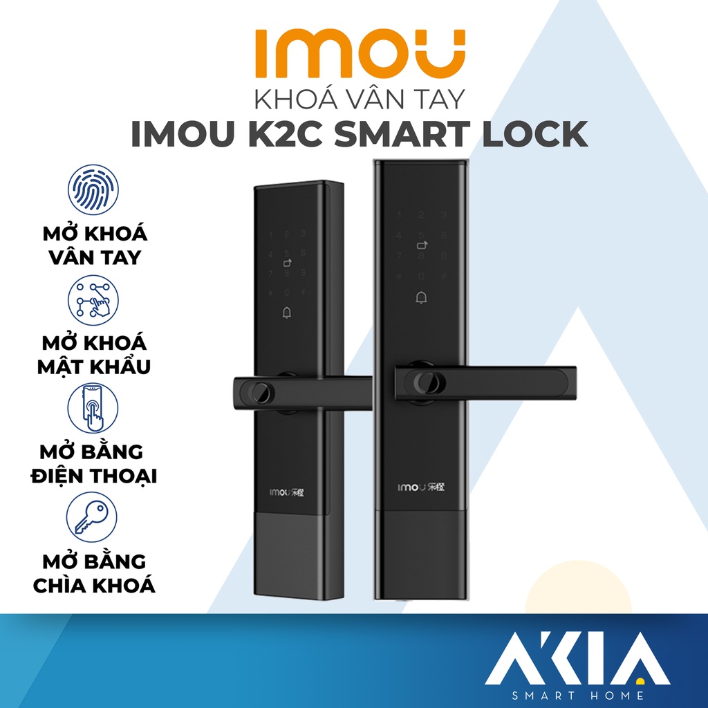 Khoá vân tay IMOU K2C phiên bản 2022 - 6 cách mở, Kết nối bluetooth, Lõi bảo mật cấp C, Bảo hành 2 năm