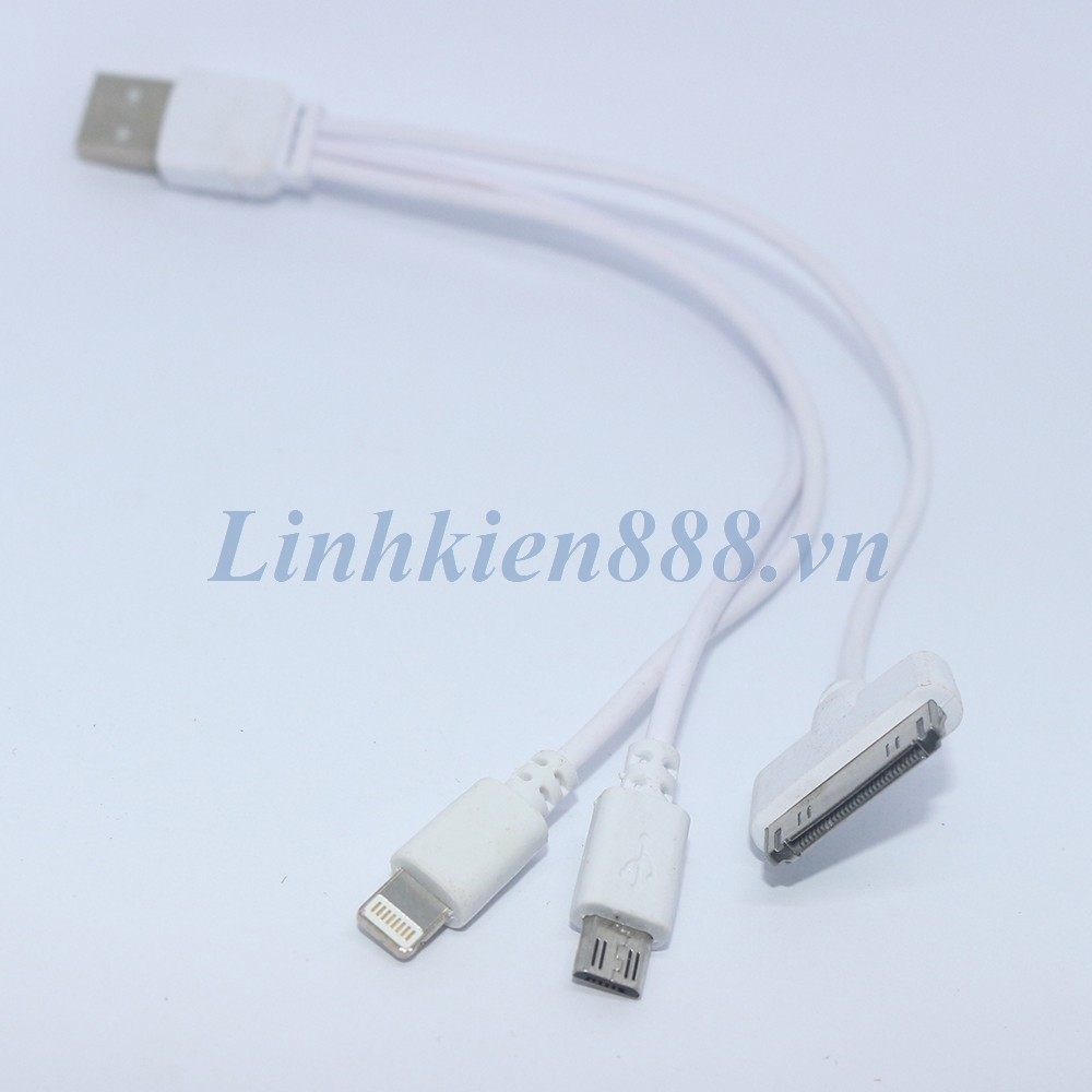 Cáp sạc USB 3 Đầu Đa Năng