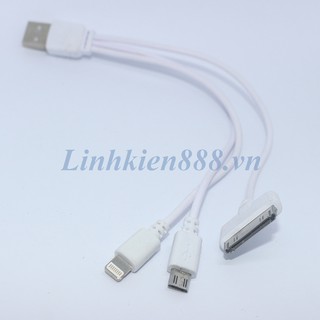 Cáp sạc USB 3 Đầu Đa Năng