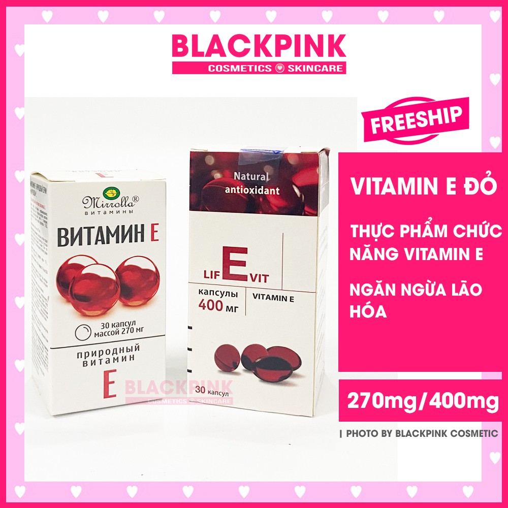 Vitamin E Đỏ Nga MIRROLLA hàm lượng 270mg và 400mg -  Chống lão hóa, làm đẹp da, sáng da, căng bóng, chuẩn auth nhập Nga | BigBuy360 - bigbuy360.vn