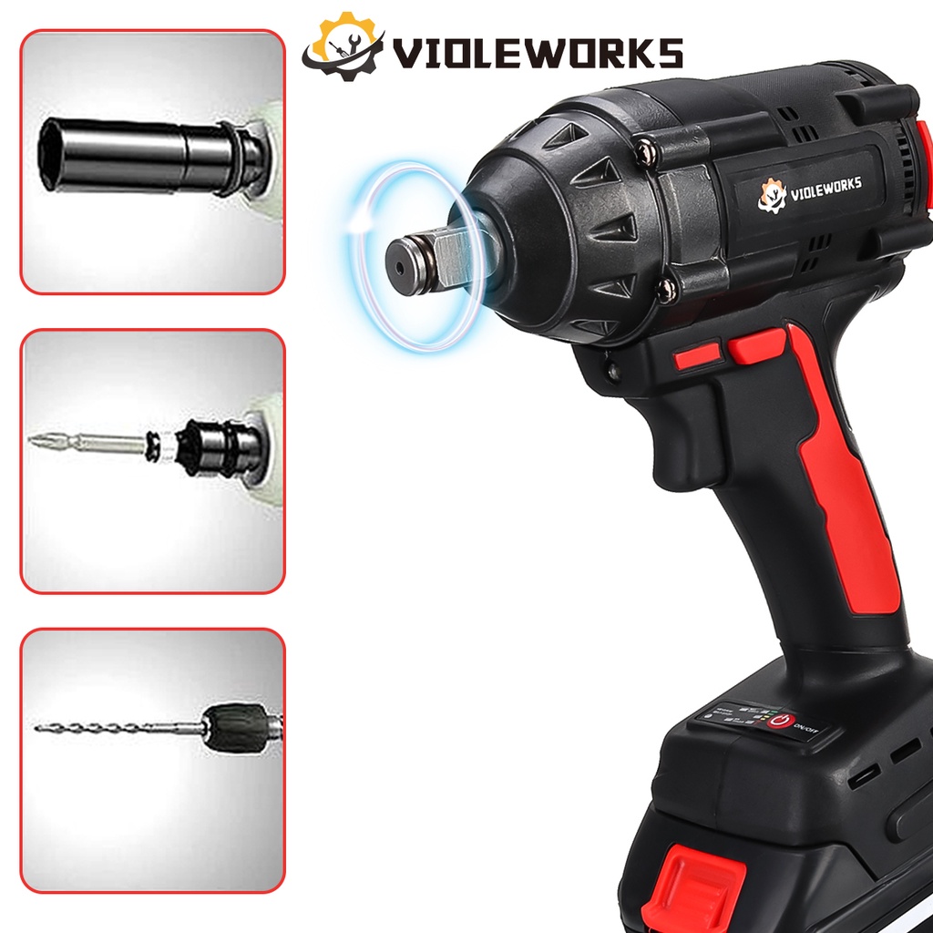 Cờ Lê Điện 1 / 2 Inch 520nm max 288vf li-ion Kèm 2 Pin ac 110-240v