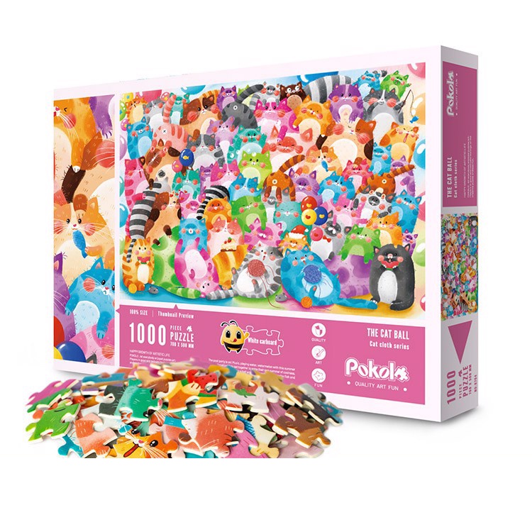 Cá Chép - Puzzle Pokolo - Bộ Xếp Hình Hoạt Hình 1000 Miếng - Chủ đề: Chó, mèo