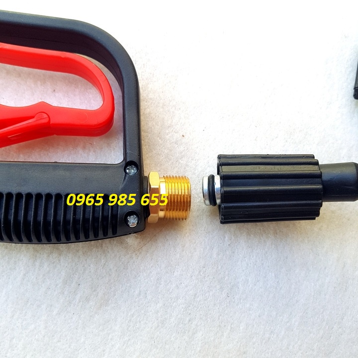 Súng xịt rửa xe, vòi xịt rửa xe áp lực cao cò đỏ ren ngoài 22mm,14mm