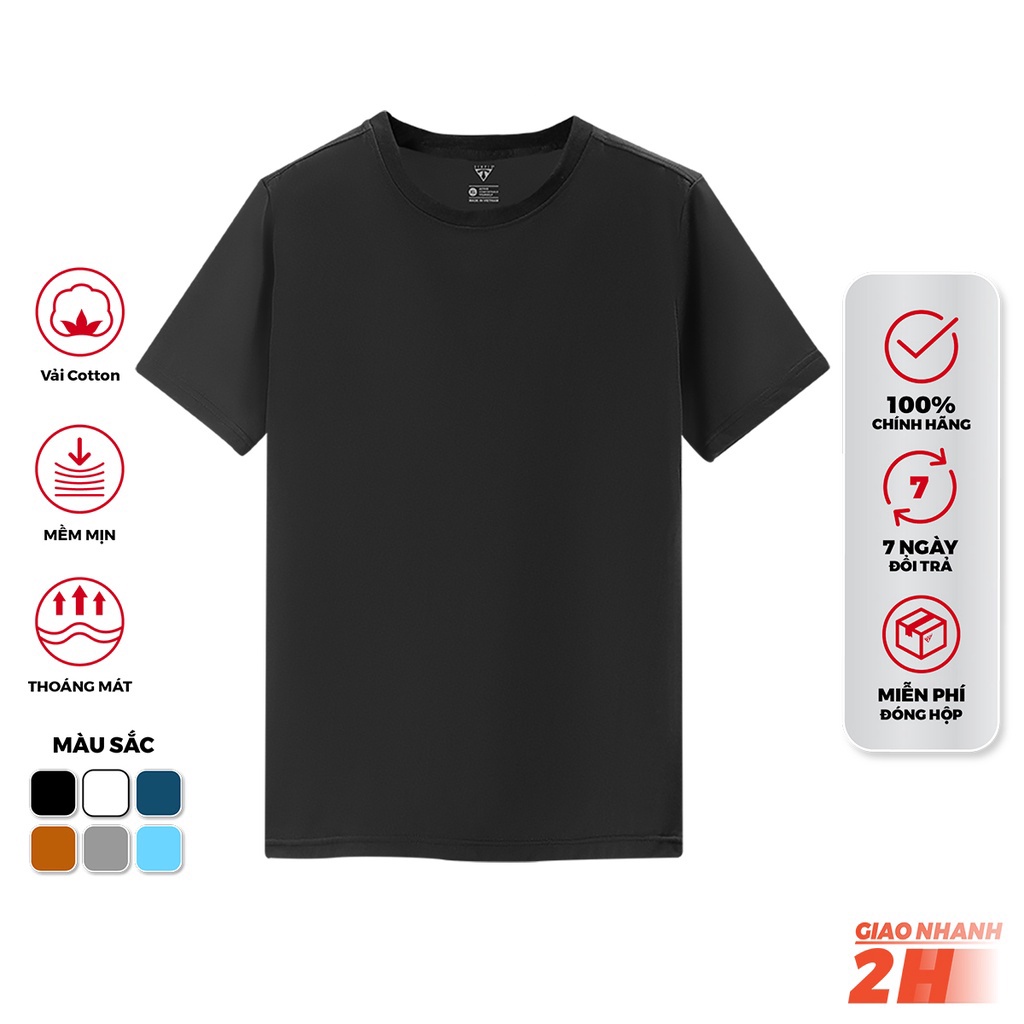 Áo Thun Nam, Áo Phông Nam Cổ Tròn Tay Ngắn Trơn BOUTON Cotton Co Giãn Phong Cách Trẻ Trung Đẹp Slim