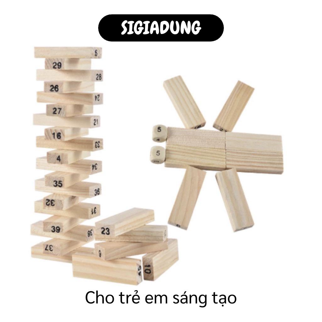 [SGD] Đồ chơi rút gỗ Wiss Toy - Bộ đồ chơi rút gỗ 54 miếng và 4 xúc xắc - đồ chơi phát triển trí tuệ 2658