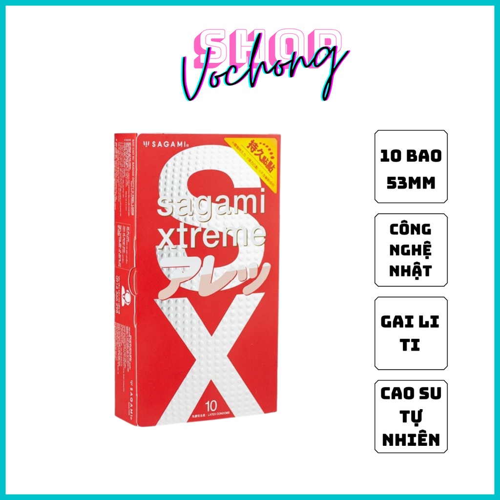 Bao cao su Sagami Xtreme Blue siêu mỏng gai gân cọ xát thú vị