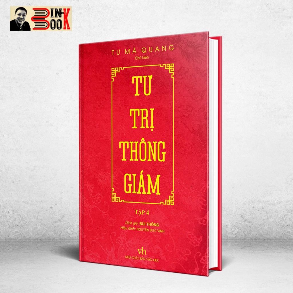 Sách - Tự Trị Thông Giám - biên niên sử 5000 năm Trung Quốc - Tập 4– Tư Mã Quang – Bìa cứng bọc giấy gấm vân rồng