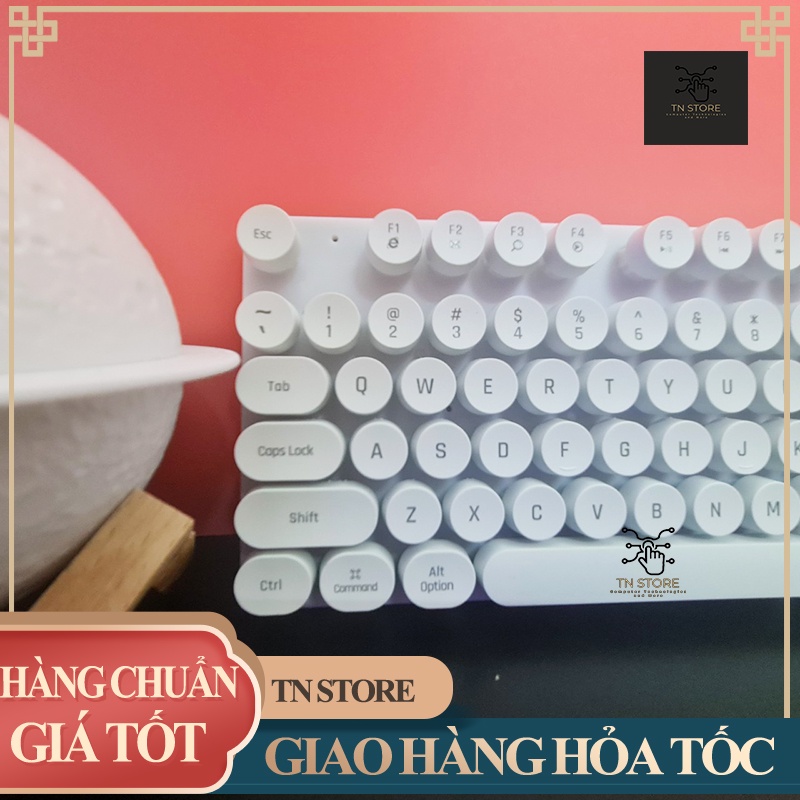 Bàn phím máy tính nút tròn giả cơ sang trọng với 2 màu đen trắng dòng gaming giá rẻ  TN Store BPNT100