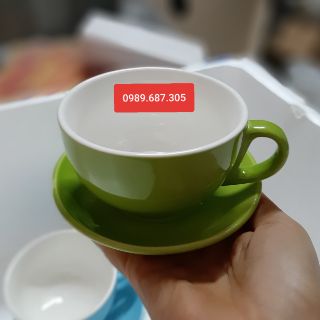 Combo 10 bộ cốc + đĩa cafe capuchino đủ màu