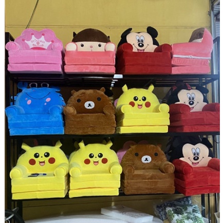 Ghế Lười Bông Hình Thú,Sofa Giường Cho Bé 3 tầng-MẪU HELLO KITTY HỒNG