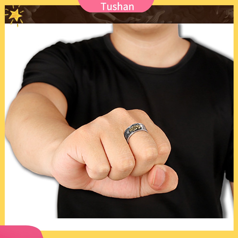 Nhẫn Hở Mạ Bạc Khắc Hình Trái Tim May Mắn Cho Nam