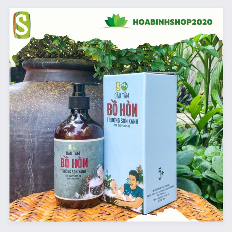 [CHÍNH HÃNG- 500ML] Dầu Tắm Trẻ Em Bồ Hòn Trường Sơn Xanh Sinh Dược- sữa tắm cho trẻ em an lành từ thảo dược